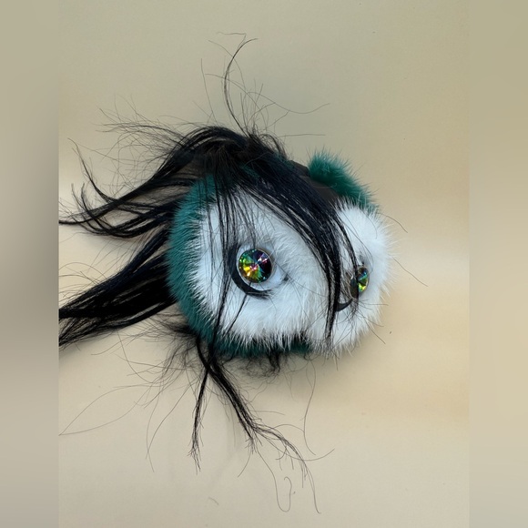Fendi Monster Fur Bag Bugs Charm w/ Beak Green Multicolor Keychain - Picture 2 of 3